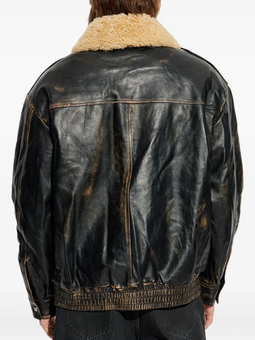 MISBHV Jack met lammy kraag en zak Zwart