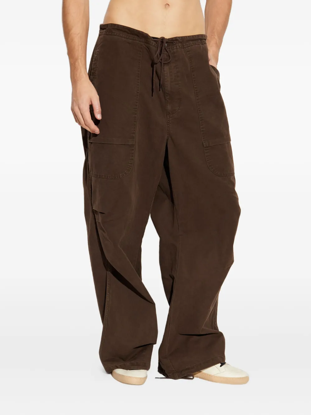 Entire Studios Drawstring Cargo Trousers In Brown