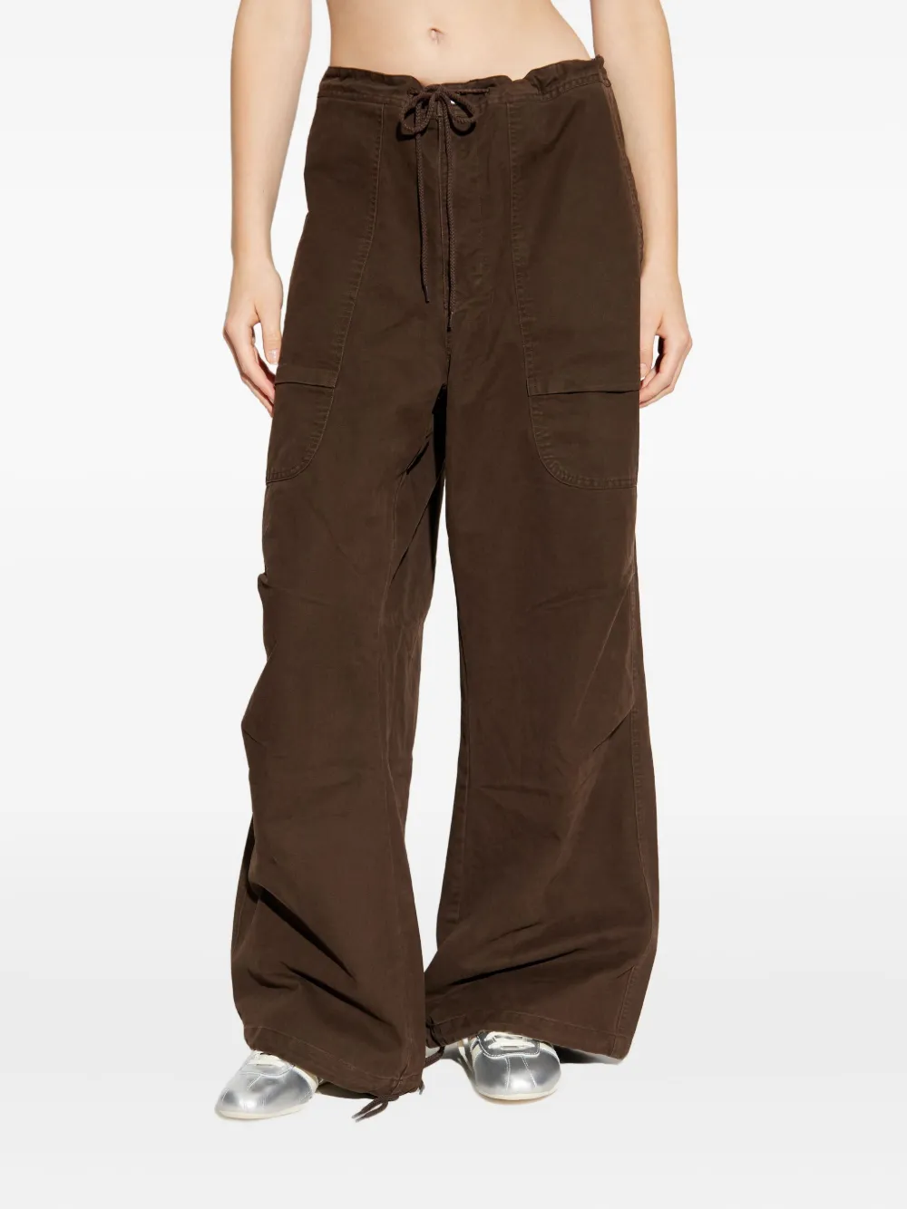 Entire Studios Drawstring Cargo Trousers In Brown