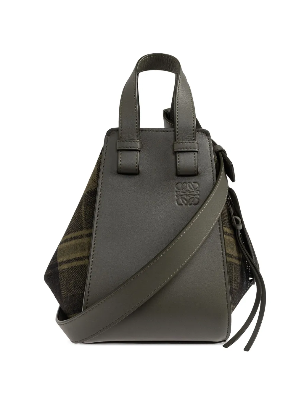 LOEWE Hammock printed-tartan tote bag | Green | Image 1