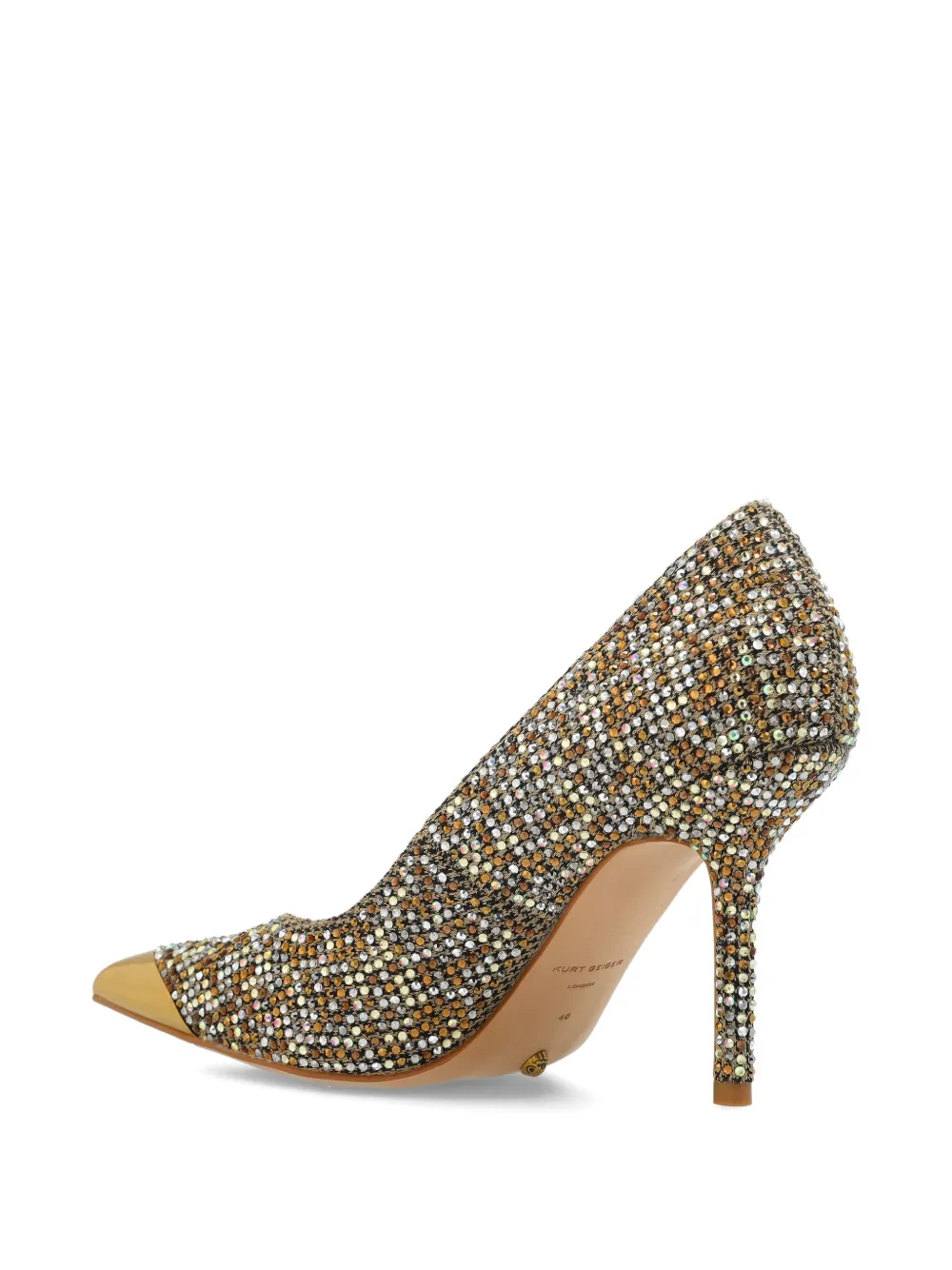 Kurt Geiger London Regent Pointed Toe Pump In Gold