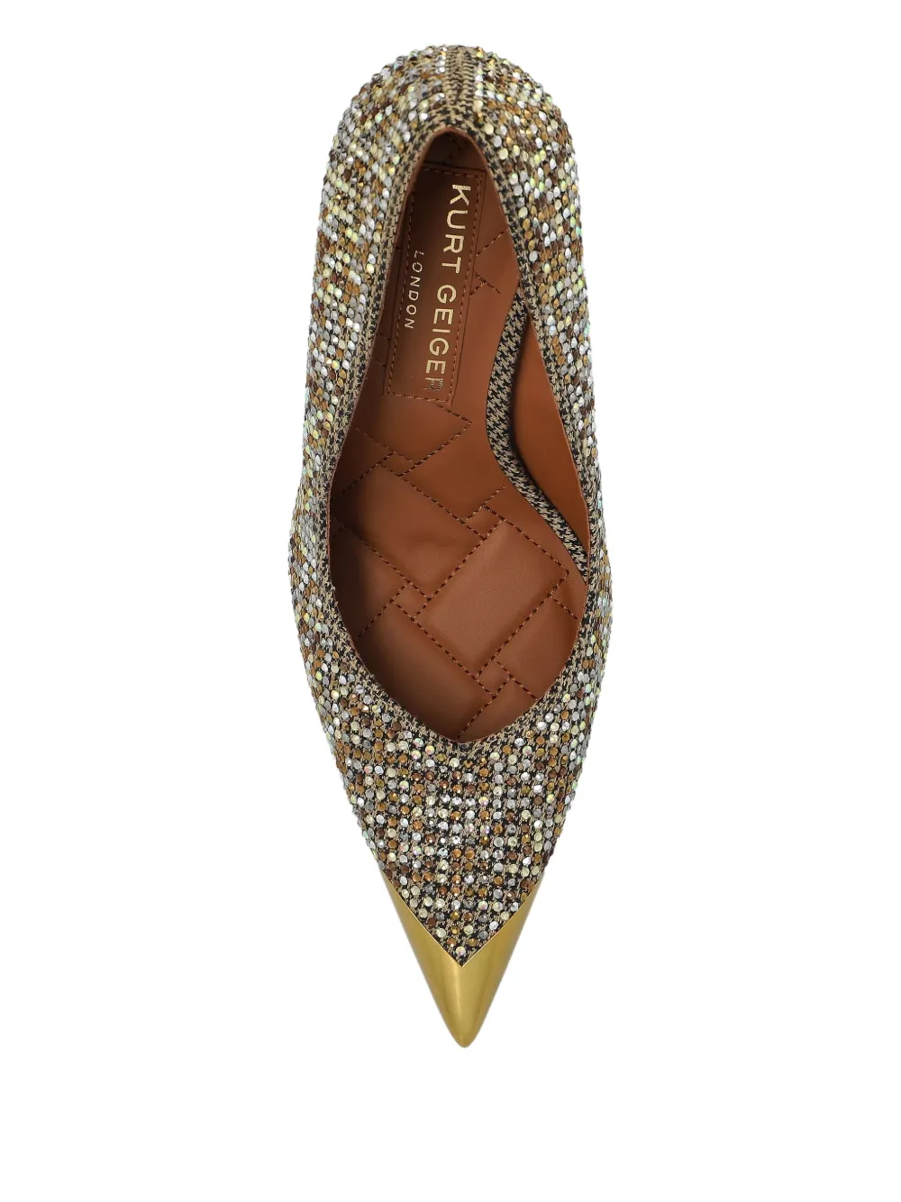 Kurt Geiger London Regent Pointed Toe Pump In Gold