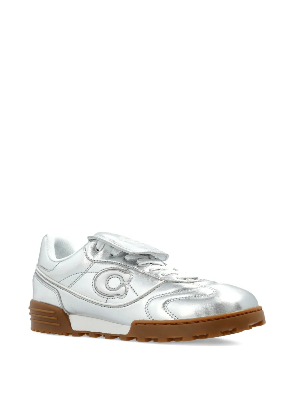 Coach Match logo-patch sneakers - Zilver