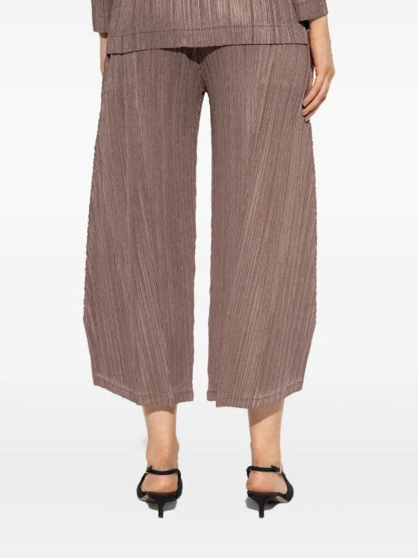 Pleats Please Issey Miyake Pleated Trousers | Brown | FARFETCH