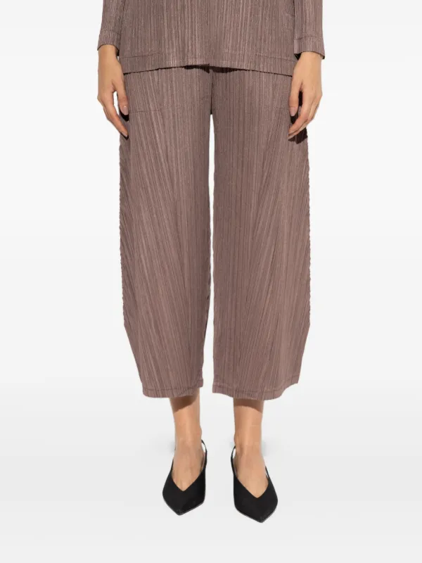 Pleats Please Issey Miyake Pleated Trousers | Brown | FARFETCH
