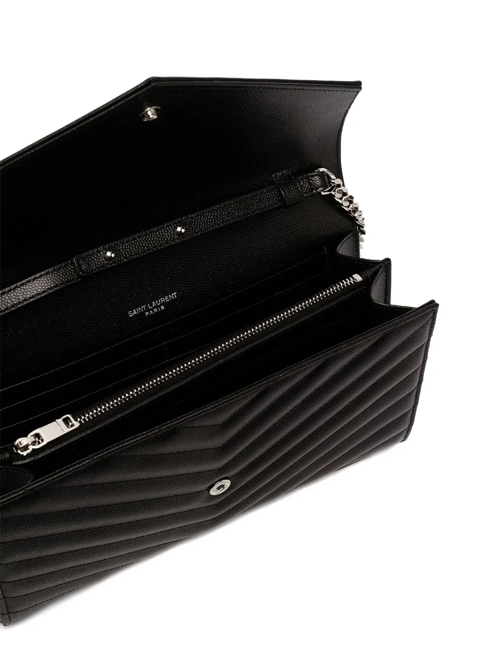 Saint Laurent Cassandre leren schoudertas Zwart