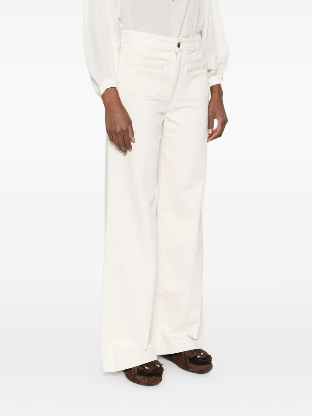 MAISON HOTEL Hamlet flared broek Wit