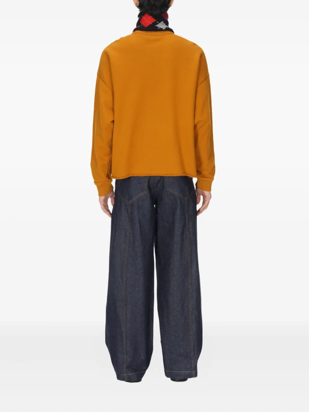 YMC Katoenen sweater met gerafelde zoom Oranje