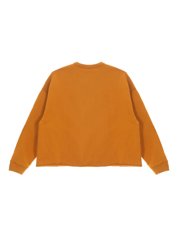 YMC raw-hem Cotton Sweatshirt Orange FARFETCH TR