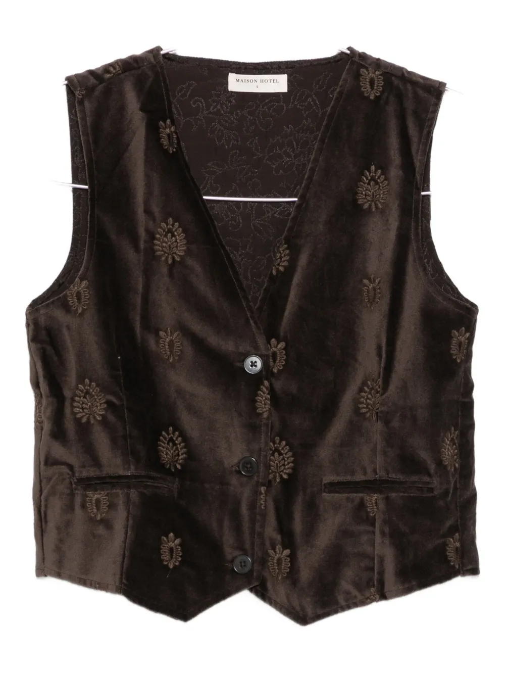 MAISON HOTEL velvet waiscoat | Brown | Image 1