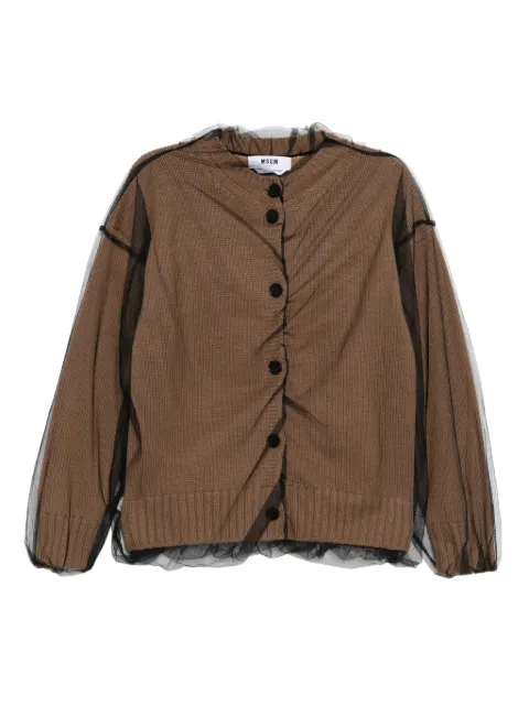 MSGM tulle-overlay cardigan