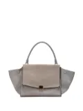 Celine Pre-Owned 2012 Large Croc Embossed Nubuck and Calfskin Trapeze satchel - Grey