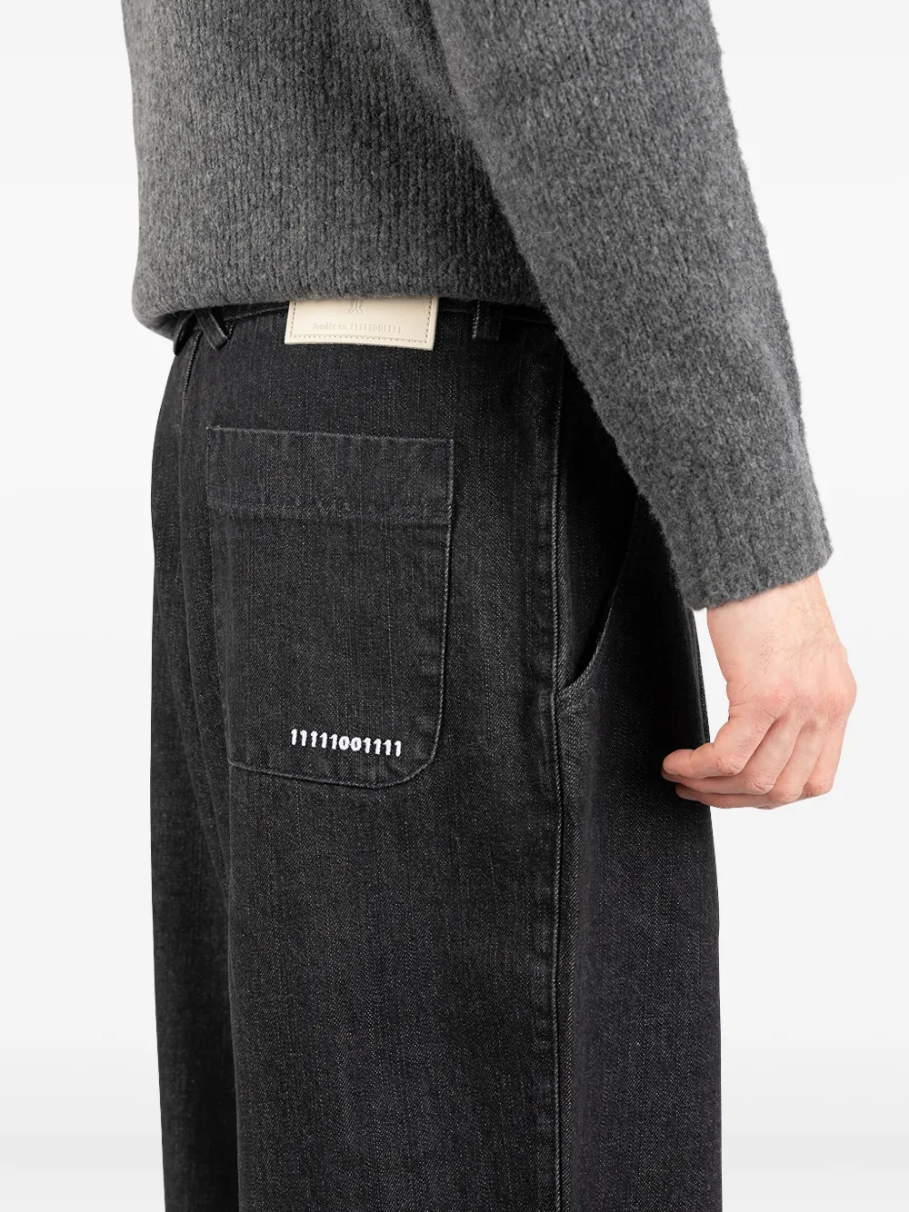 Société Anonyme Geplooide katoenen jeans Zwart