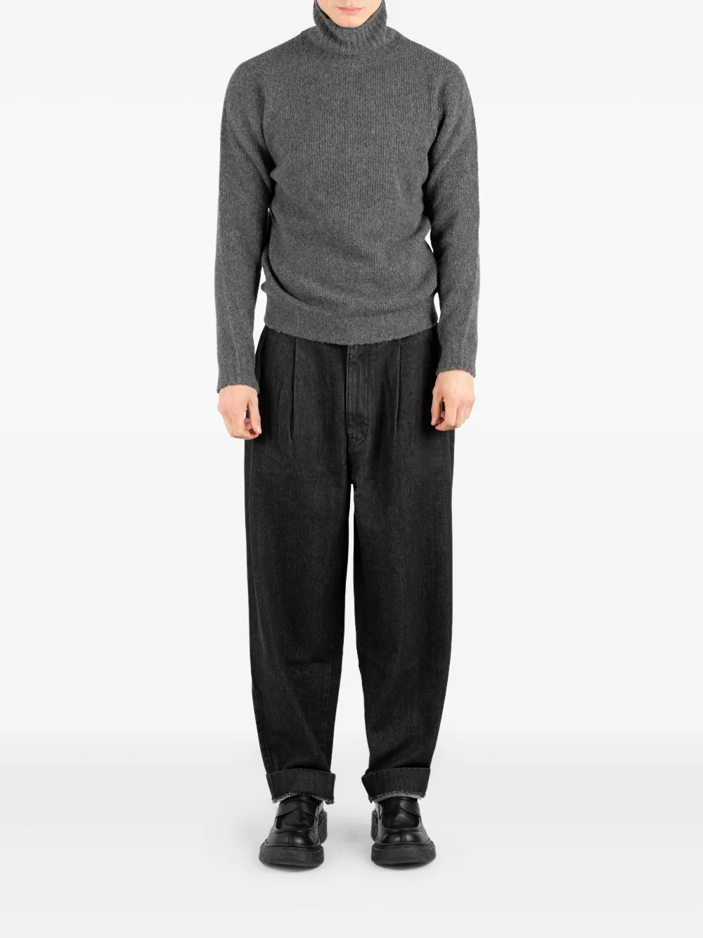 Société Anonyme pleated cotton jeans - Zwart