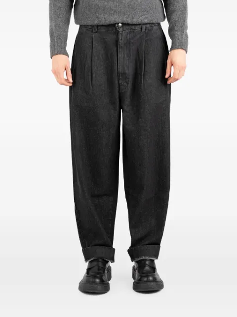 Société Anonyme pleated cotton jeans