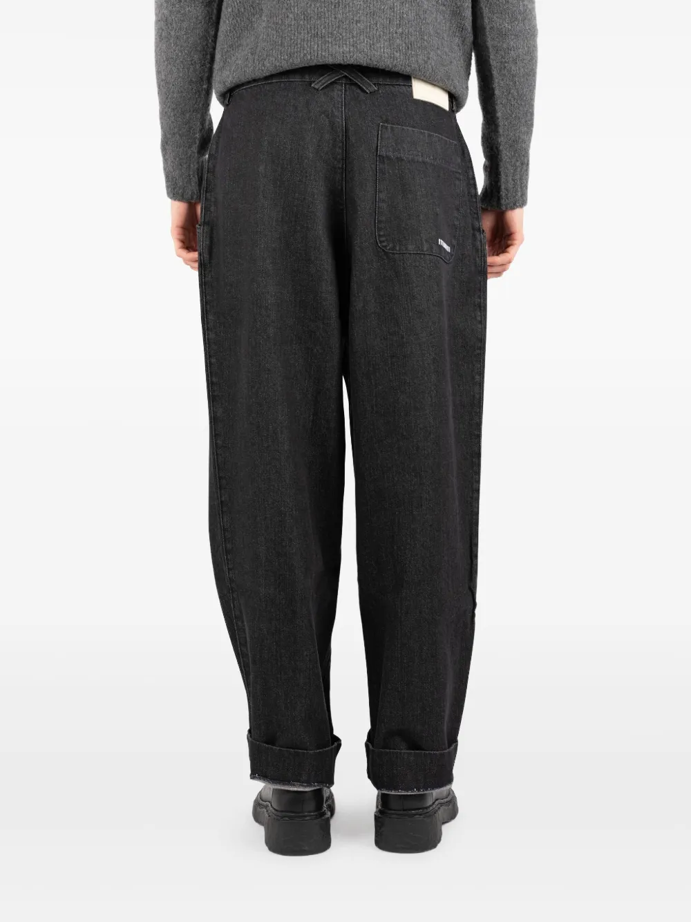 Société Anonyme Geplooide katoenen jeans Zwart