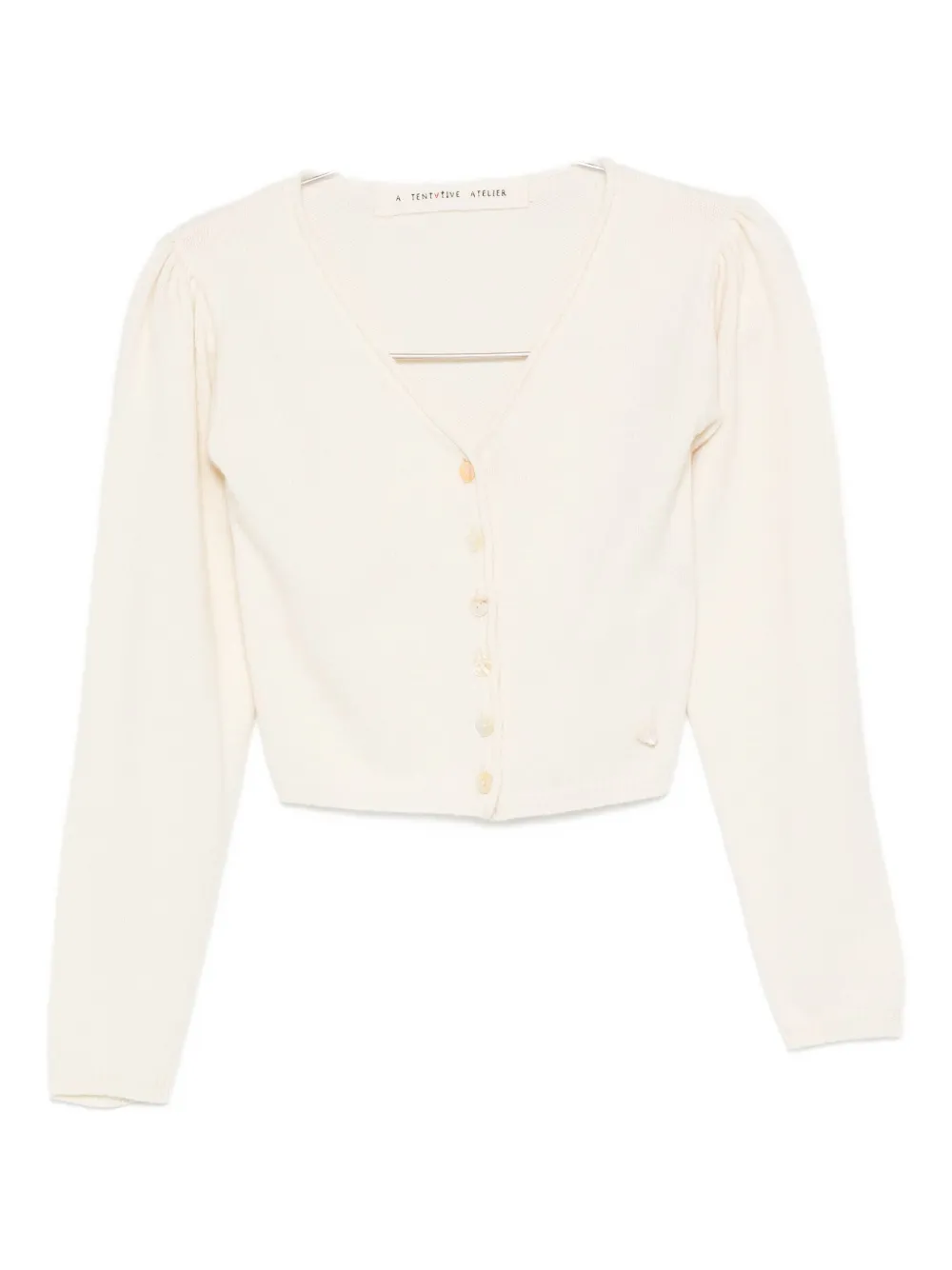 A Tentative Atelier Cropped Cardigan In Neutral