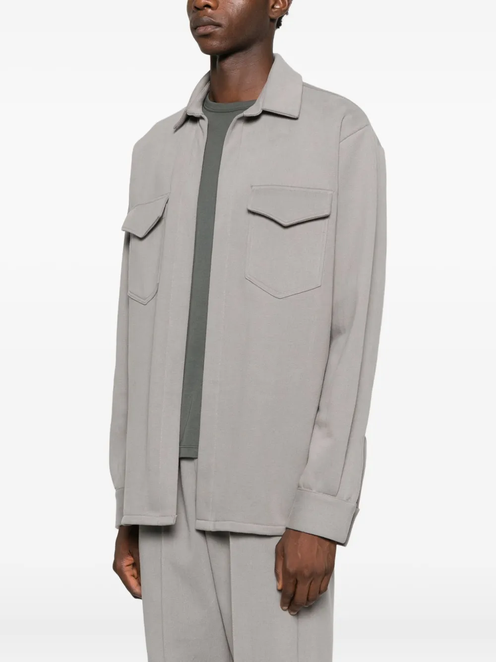 Notrainproof Flap-pocket Shirt In Gray