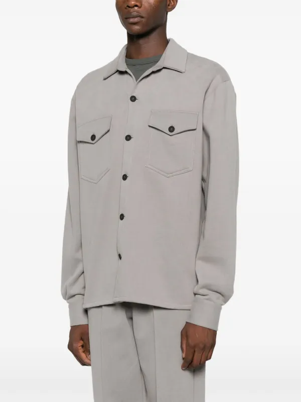 NotRainProof flap-pocket Shirt | Grey | FARFETCH JO