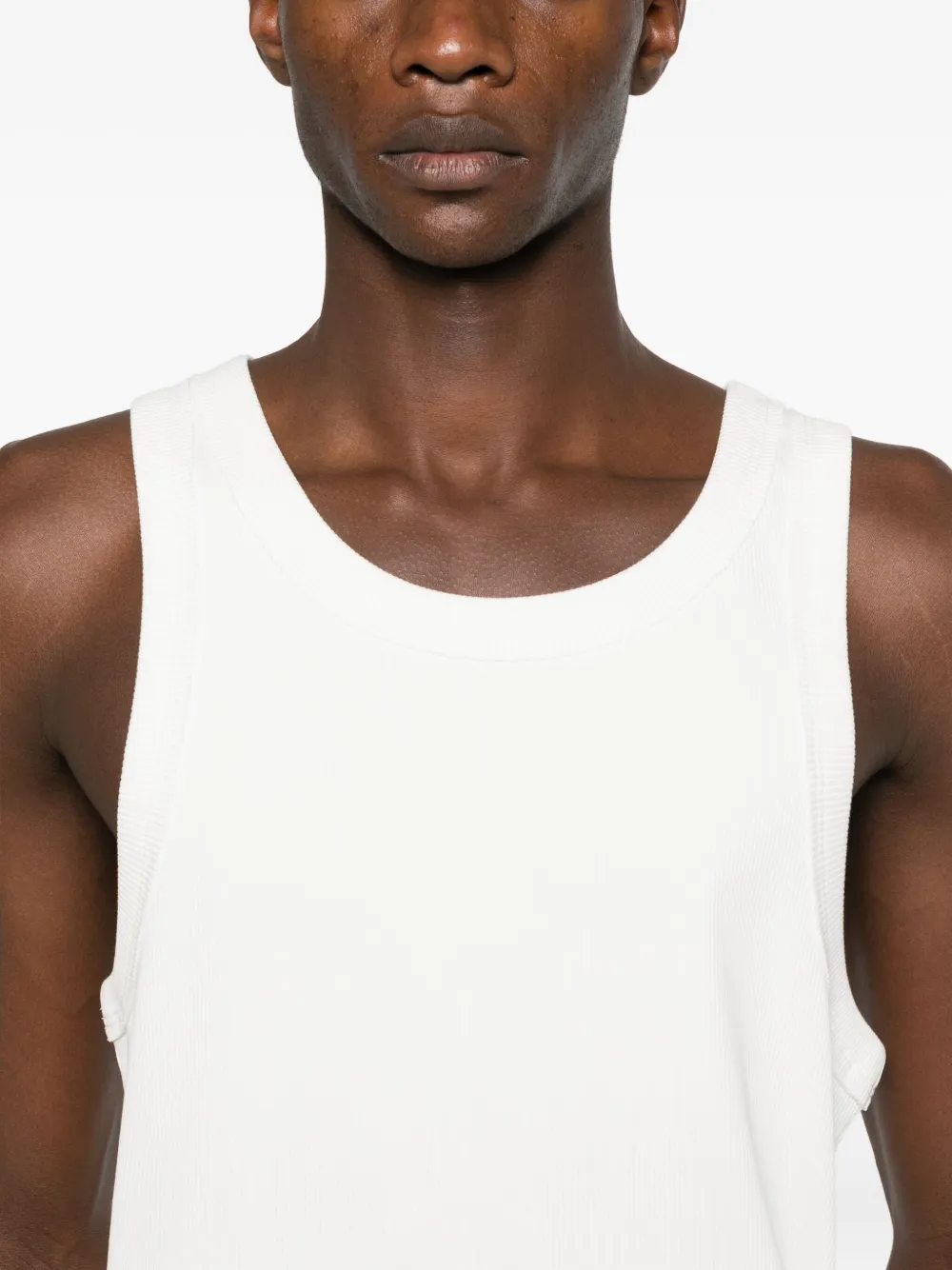 NotRainProof Geribbelde tanktop Wit
