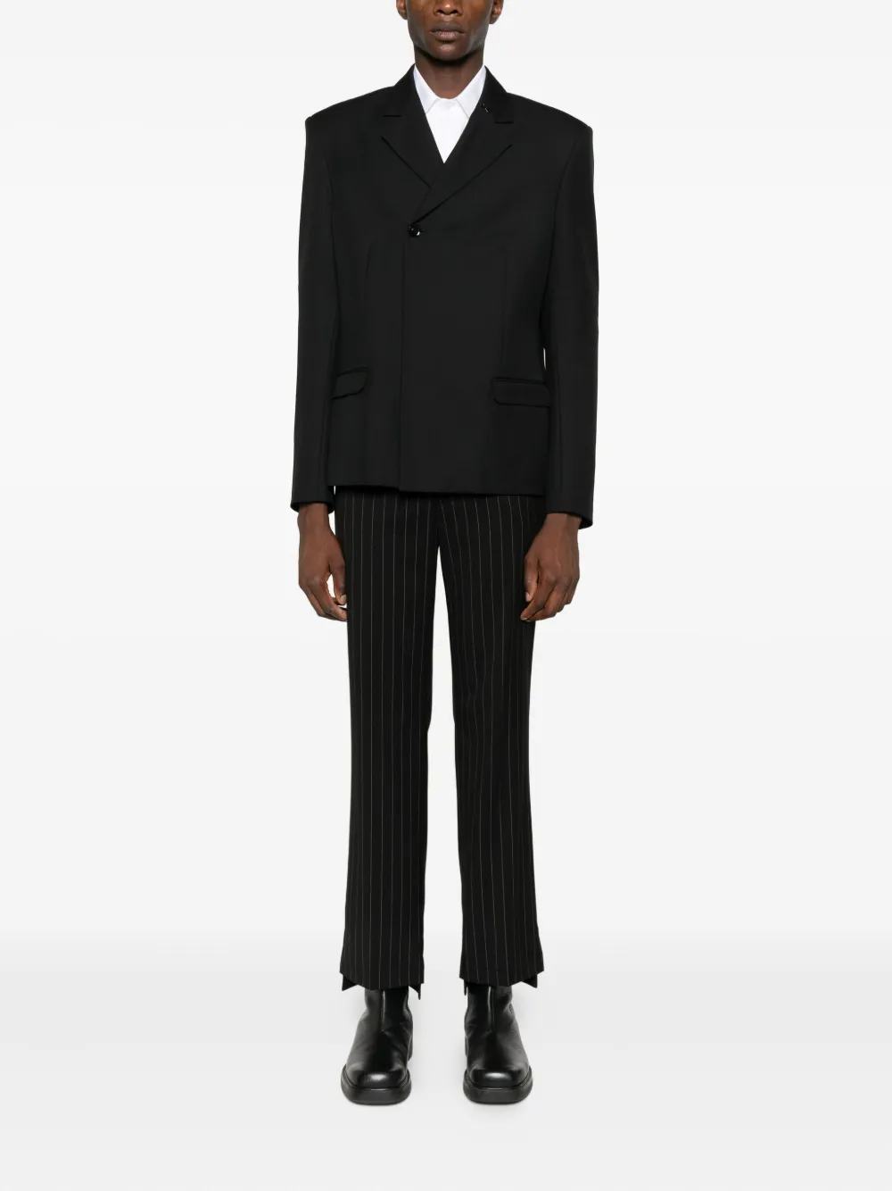 NotRainProof Pantalon met krijtstreep - Zwart