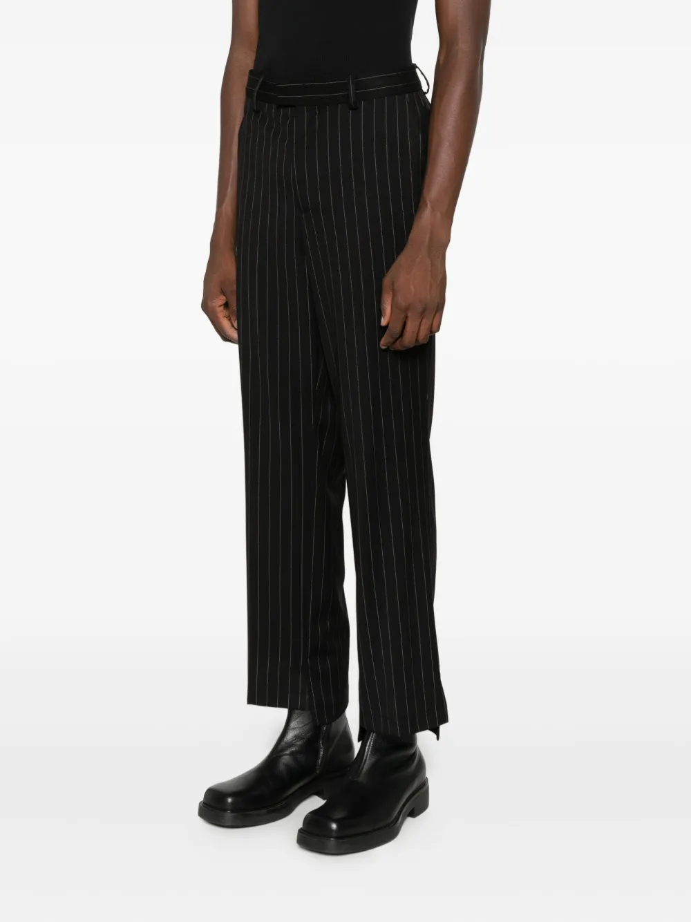  Notrainproof Pinstriped Tailored Trousers - Black 
