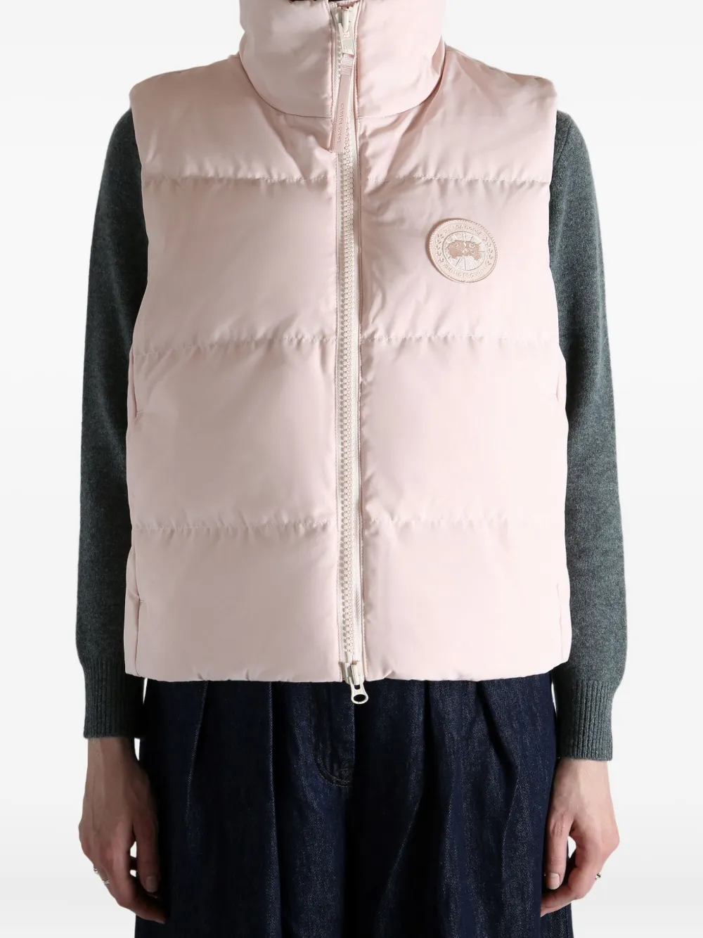 Canada Goose Zip-up Logo-patch Gilet In Pink