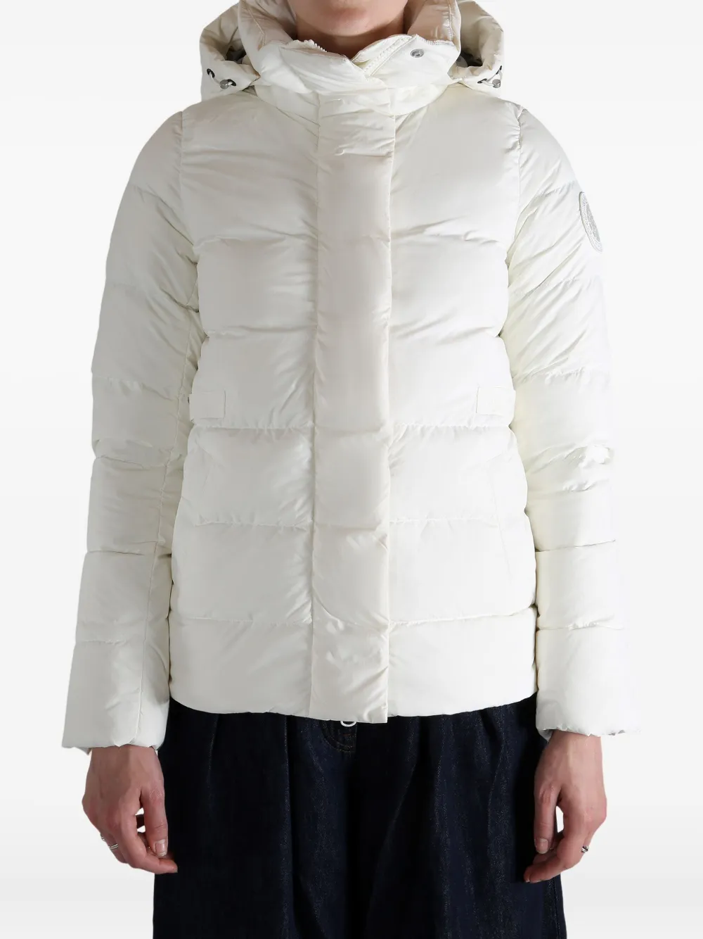 Canada Goose Hooded Puffer Jacket In White