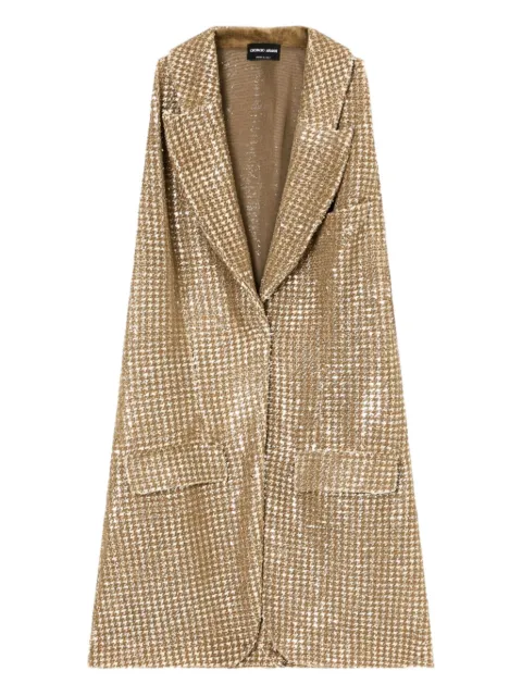 Giorgio Armani houndstooth-pattern vest