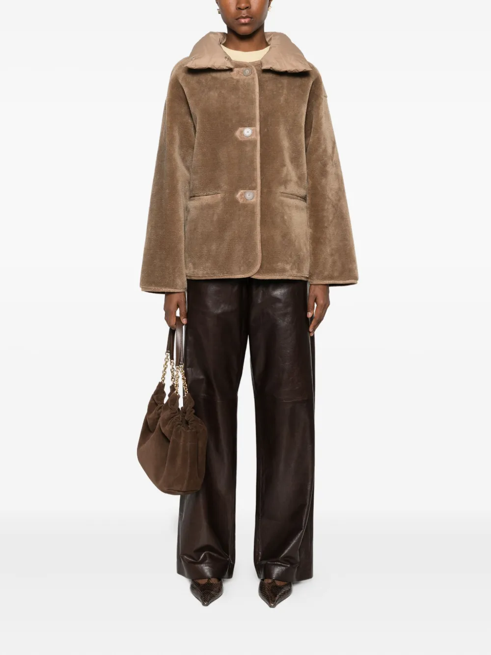 VICOLO padded-collar coat | Faux Fur & Shearling Coats | Image 2