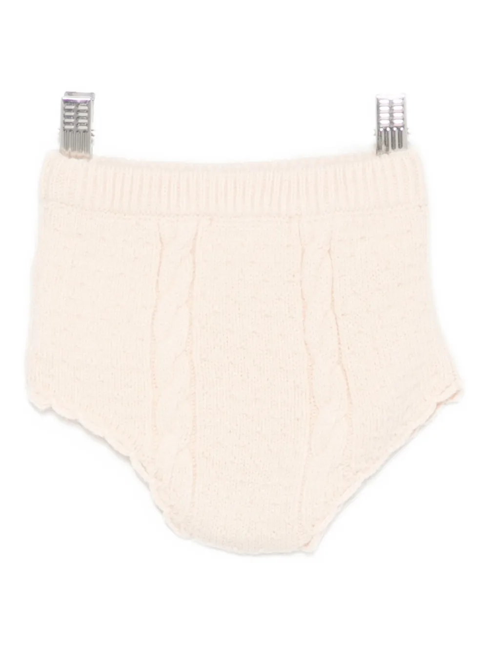 Louise Misha Cable-knit Floral-embroidered Shorts In Multi