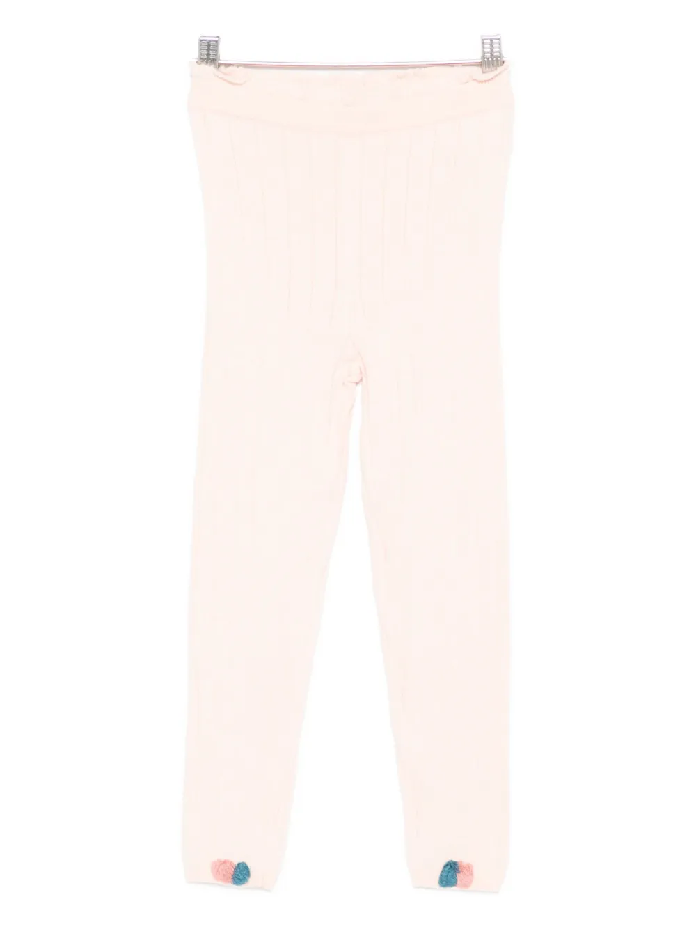 Louise Misha Kids' Pompom-detail Ribbed Pants In Pink