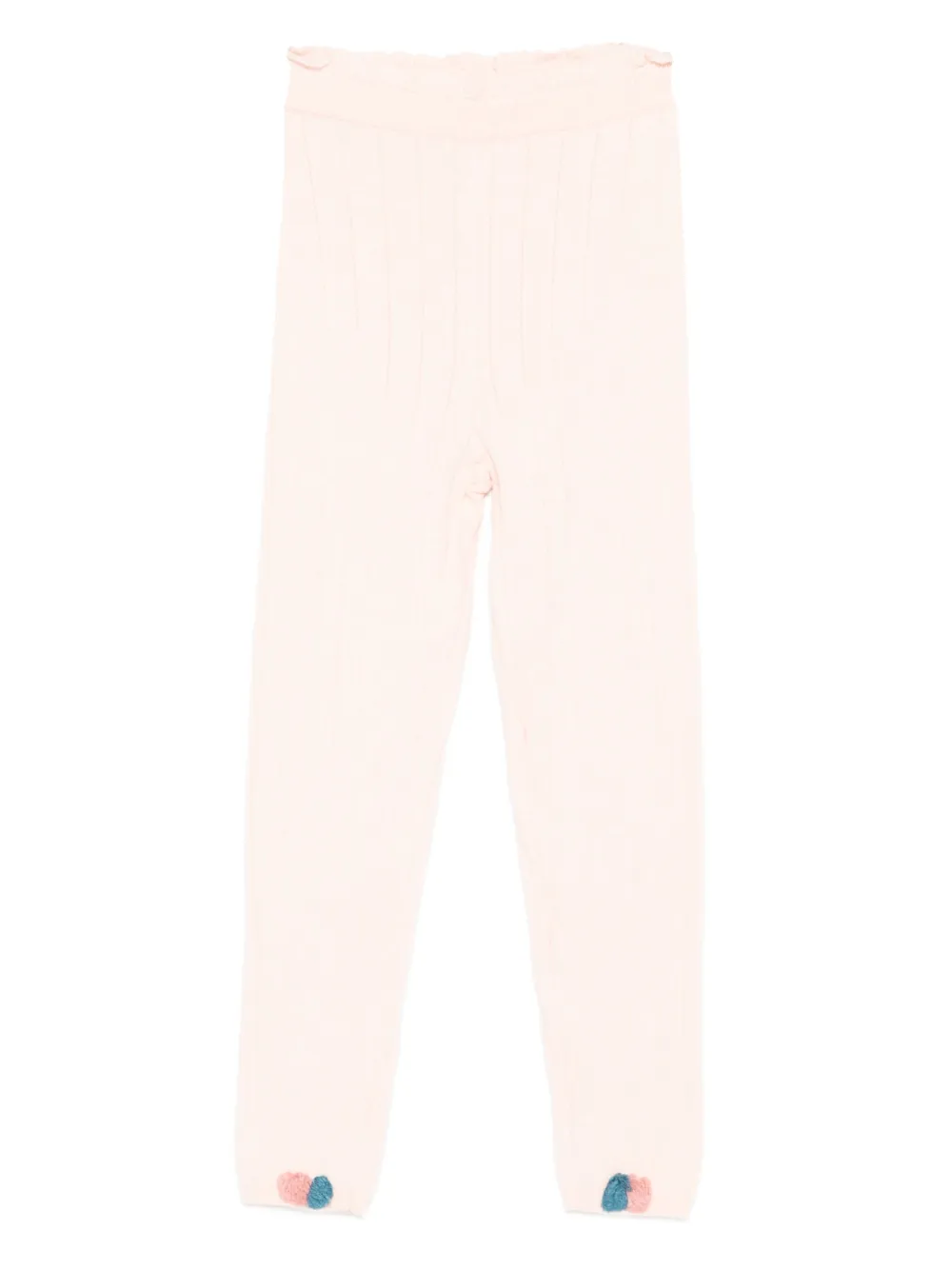 Louise Misha pompom-detail ribbed pants - Toni neutri