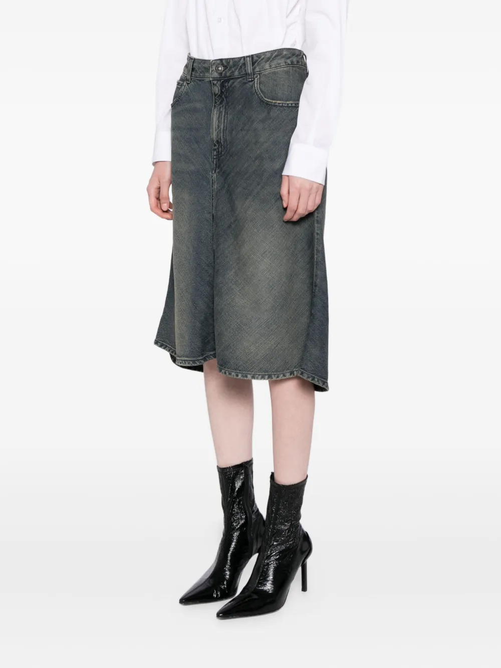 Balenciaga Godet denim rok Blauw