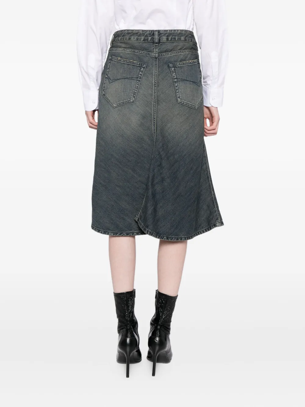 Balenciaga Godet denim rok Blauw