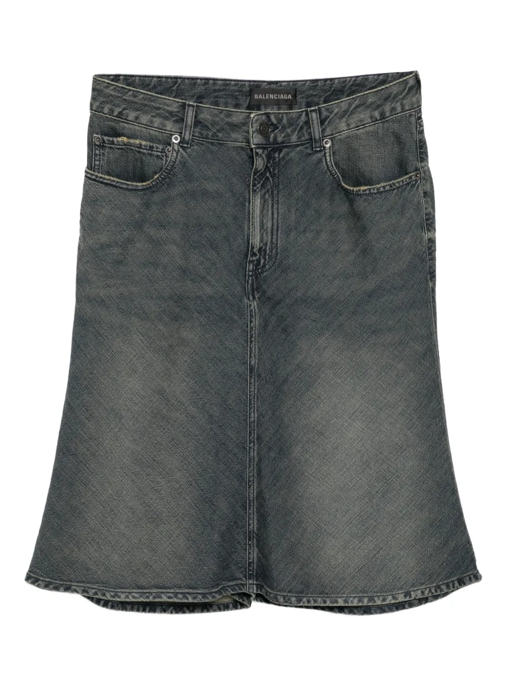 Balenciaga Godet denim skirt - Blu