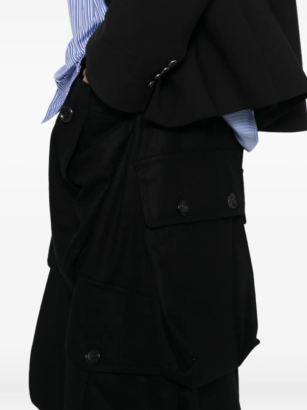 Comme Des Garçons Homme Deux Asymmetric-hem Shorts In Black