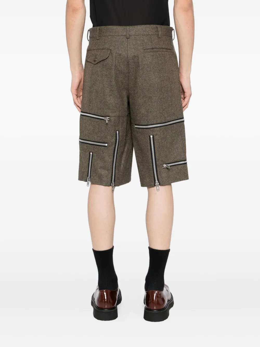 Comme des Garçons Homme Plus Shorts met ritsdetail Groen