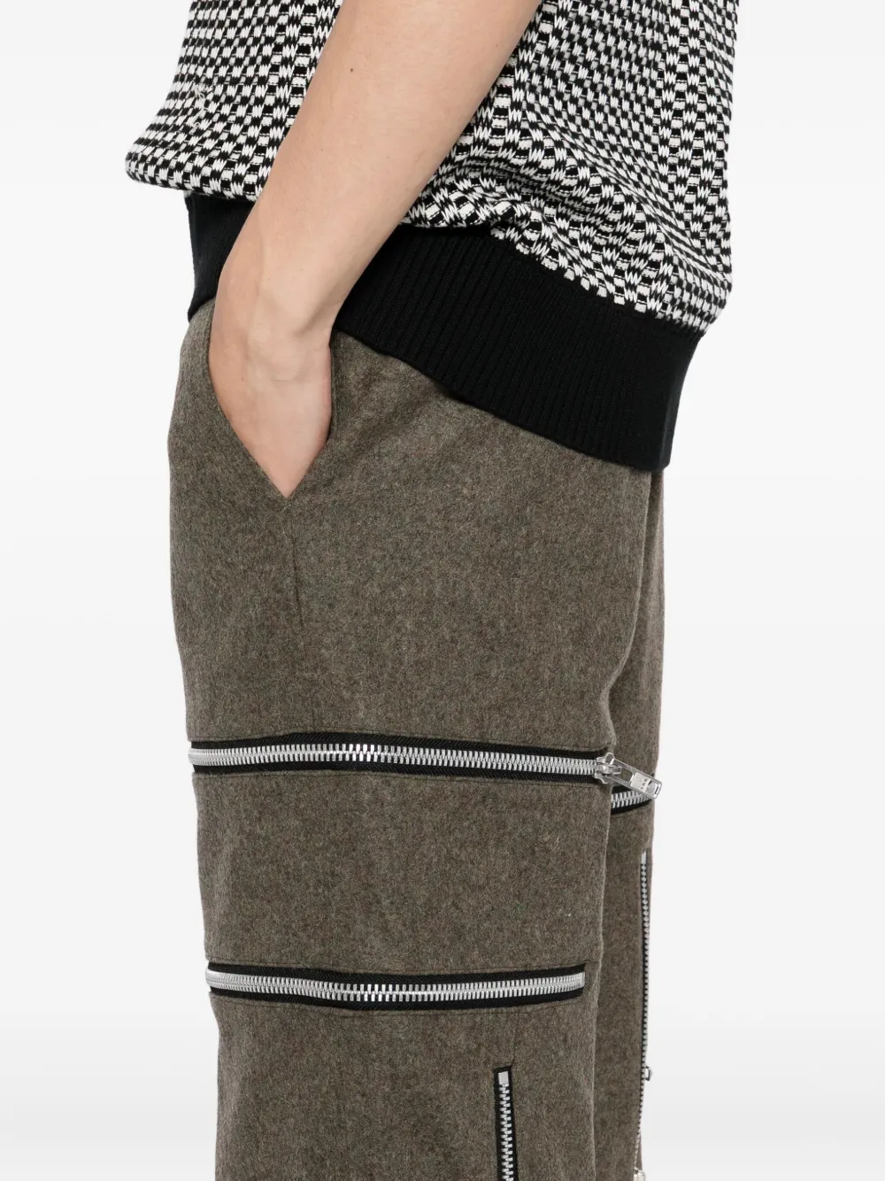 Comme des Garçons Homme Plus Shorts met ritsdetail Groen