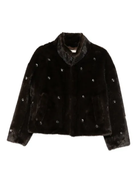 VICOLO crystal-embellished coat