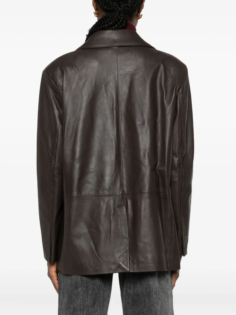 Vicolo Flap-pocket Buttoned Leather Jacket In Black
