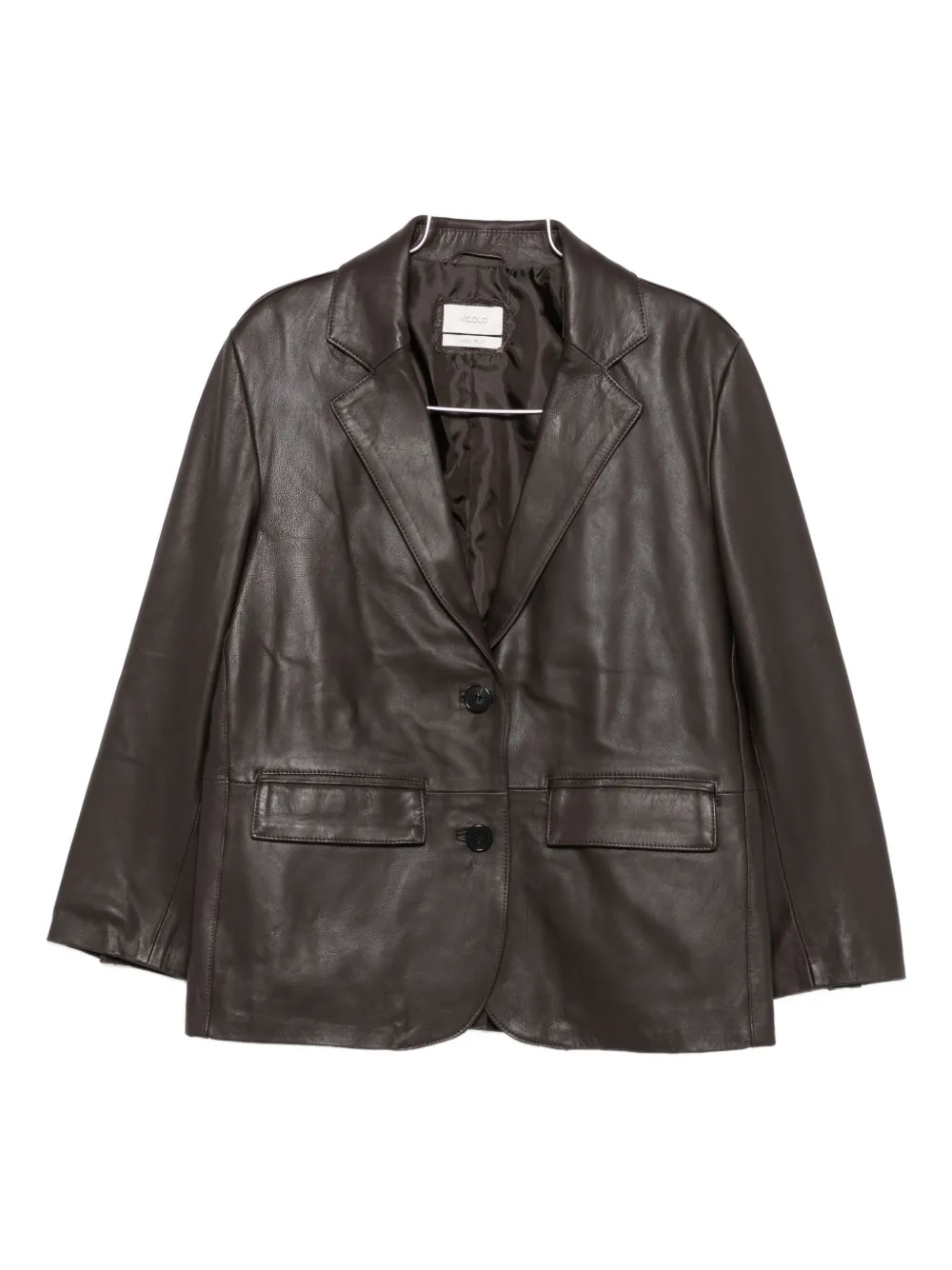 VICOLO flap-pocket buttoned leather jacket | Brown | Image 1