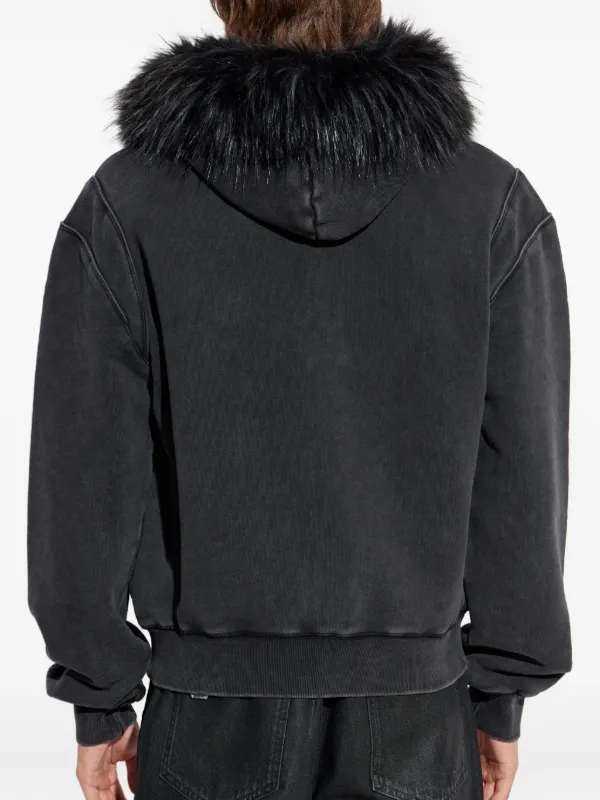 MISBHV faux-fur Trim Hoodie | Black | FARFETCH