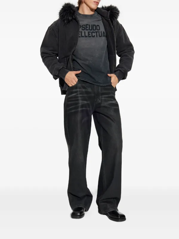 MISBHV faux-fur Trim Hoodie | Black | FARFETCH