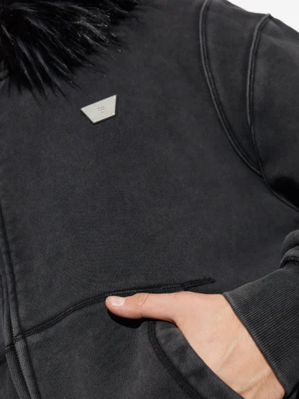 MISBHV faux-fur Trim Hoodie | Black | FARFETCH