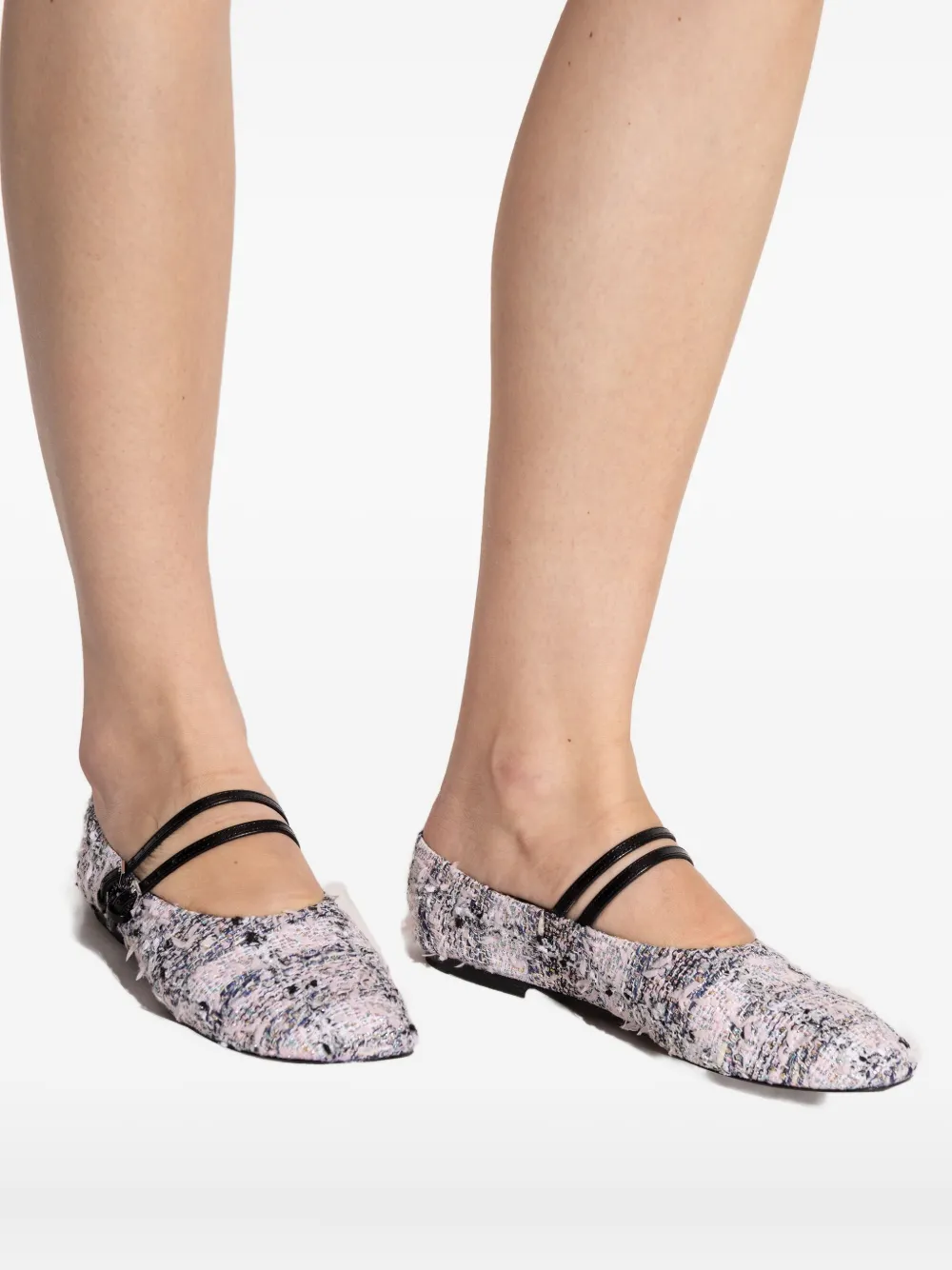 Tory Burch strap-detail ballet flats Wit