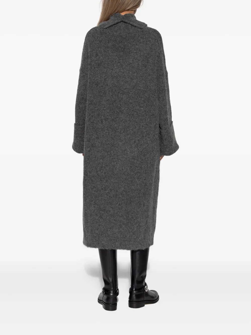 Entire Studios Manhattan Roll-neck Midi Dress In Gray