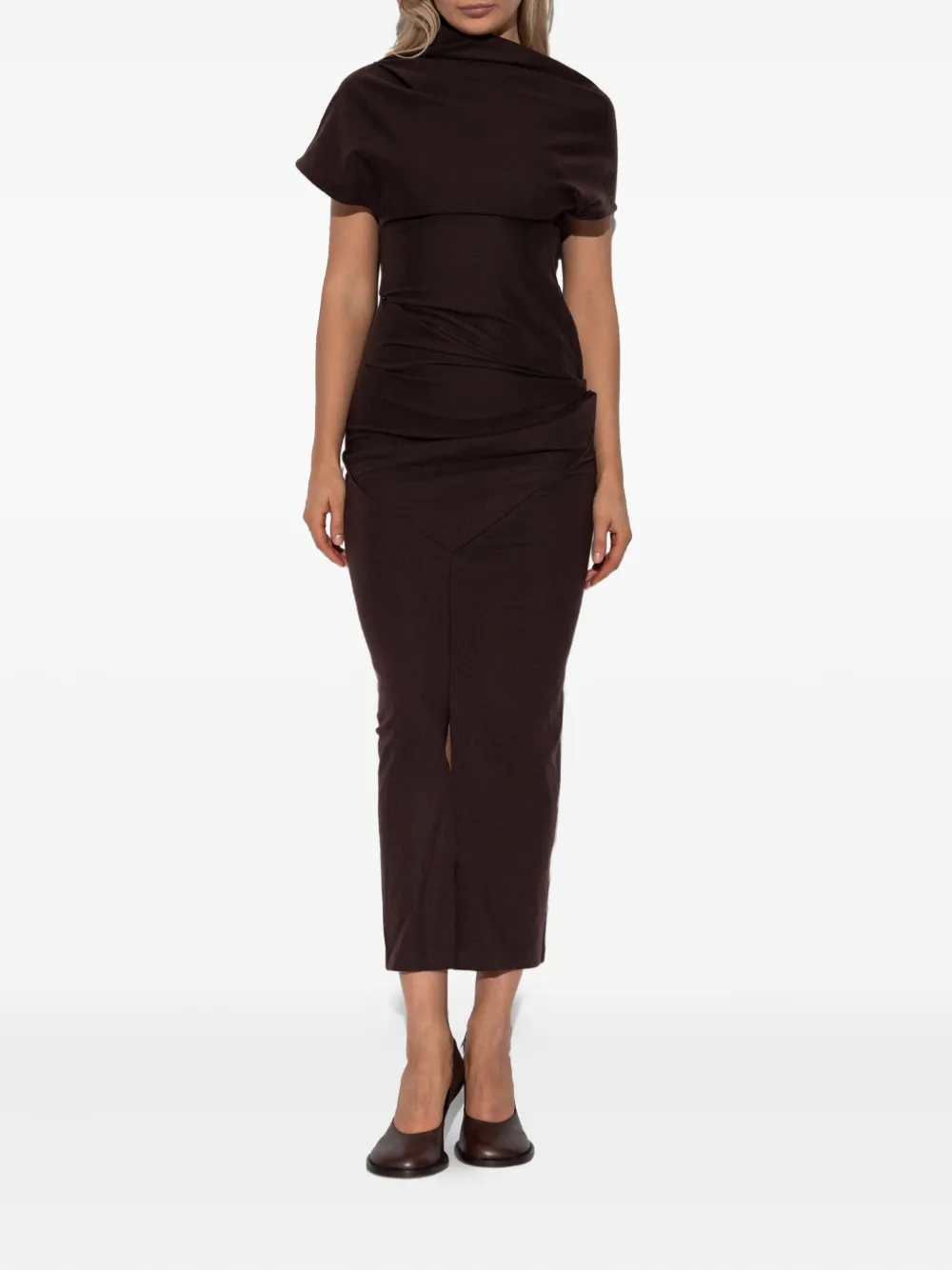ENTIRE STUDIOS draped split midi dress - Bruin