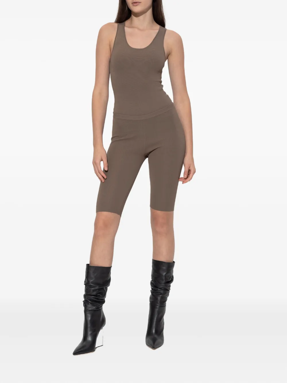 Entire Studios Ribbed Shorts In Brown