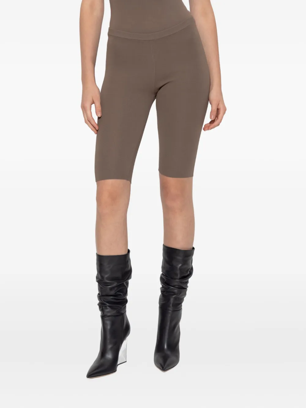 Entire Studios Ribbed Shorts In Brown